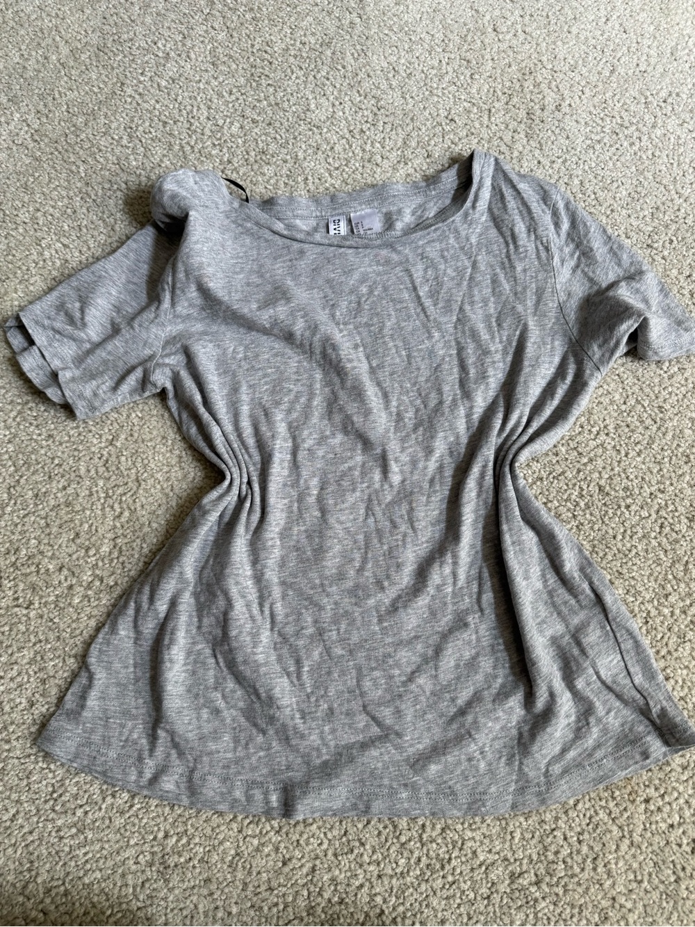 H&M Light Gray Short Sleeve Crew Neck Tee casual short sleeve